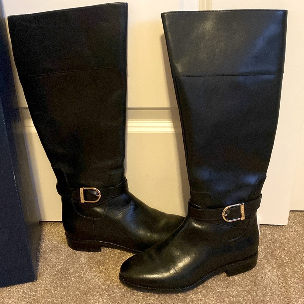 Cole Haan Extended Calf Black Boots (Size 5)